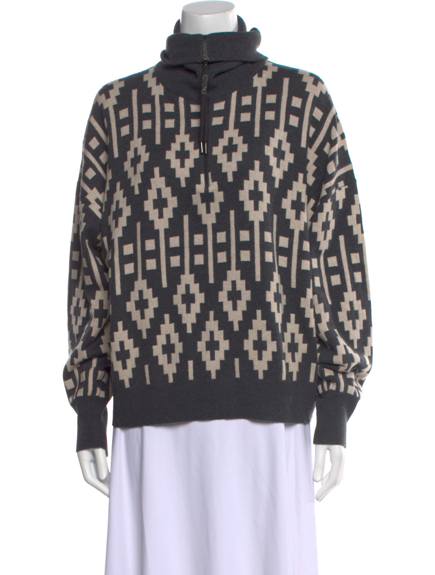 Brunello Cucinelli Virgin Wool Printed Sweater